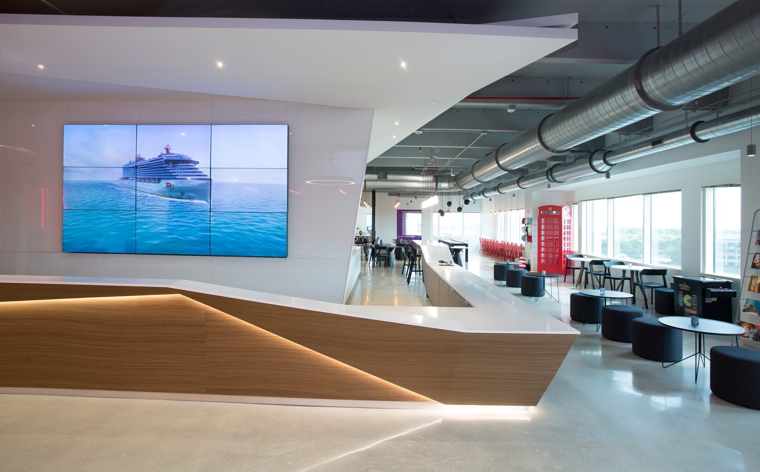 Virgin Cruises Headquarters, Plantation, Florida. Photography © Robin Hill. Virgin Cruises Headquarters, Plantation, Florida. Photography © Robin Hill.