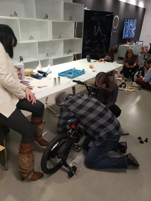 Portland Toy Drive Bike assembly event in Portland