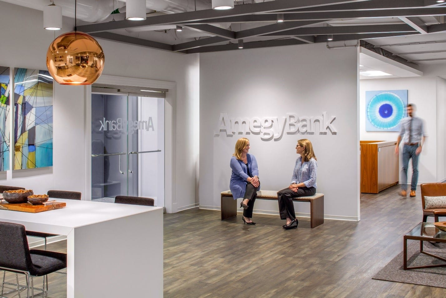 Amegy Bank Reception 2 The entrance area at the Amegy Bank office in Fort Worth, Texas.