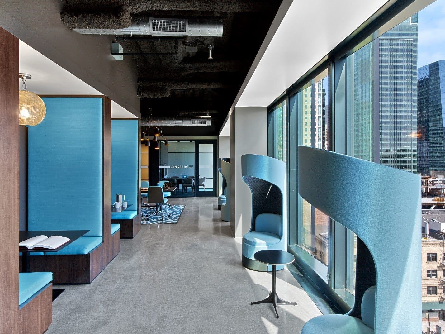 Casual work areas at LinkedIn San Francisco.