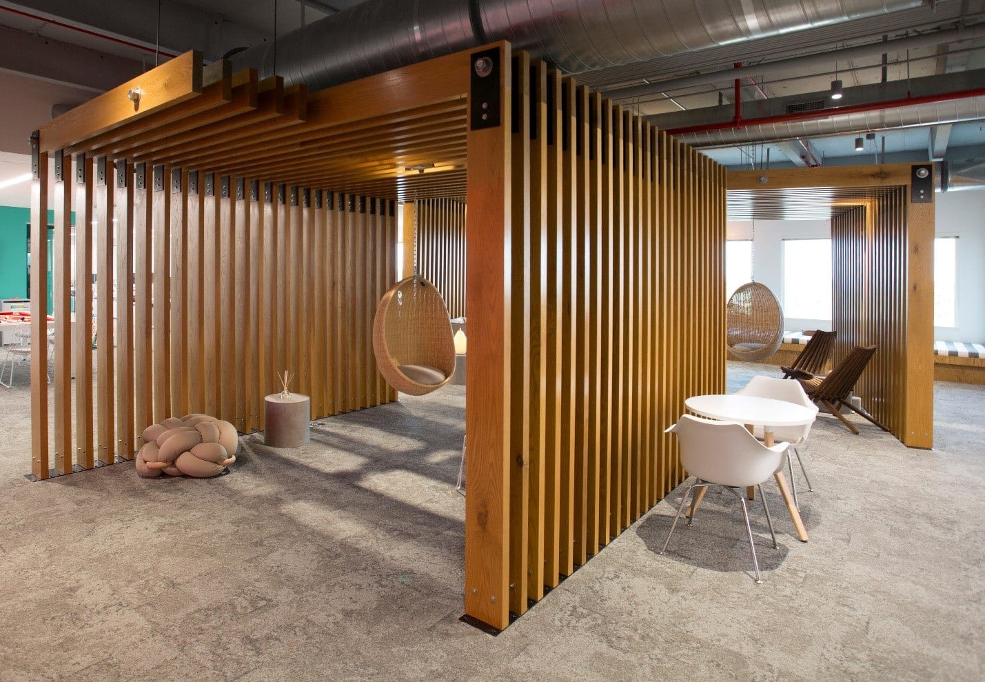 Quiet space at the Virgin Voyages headquarters Quiet Space at Virgin Voyages Headquarters