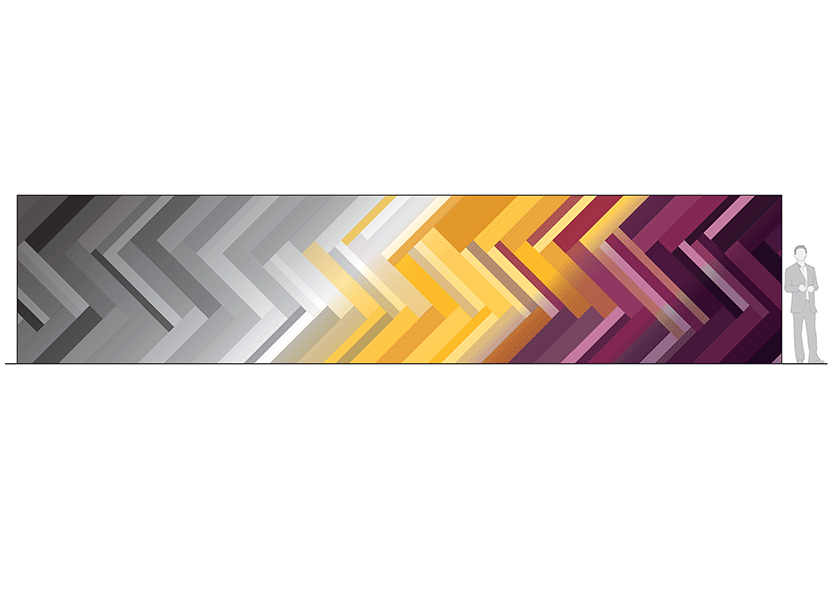 Environmental graphics at Gunlocke. Rendering by IA Interior Architects.