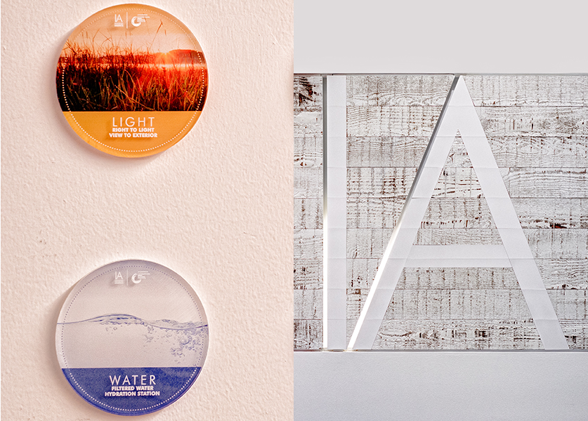 Graphic design elements in IA's Denver office. Photo by Adam Stevens.