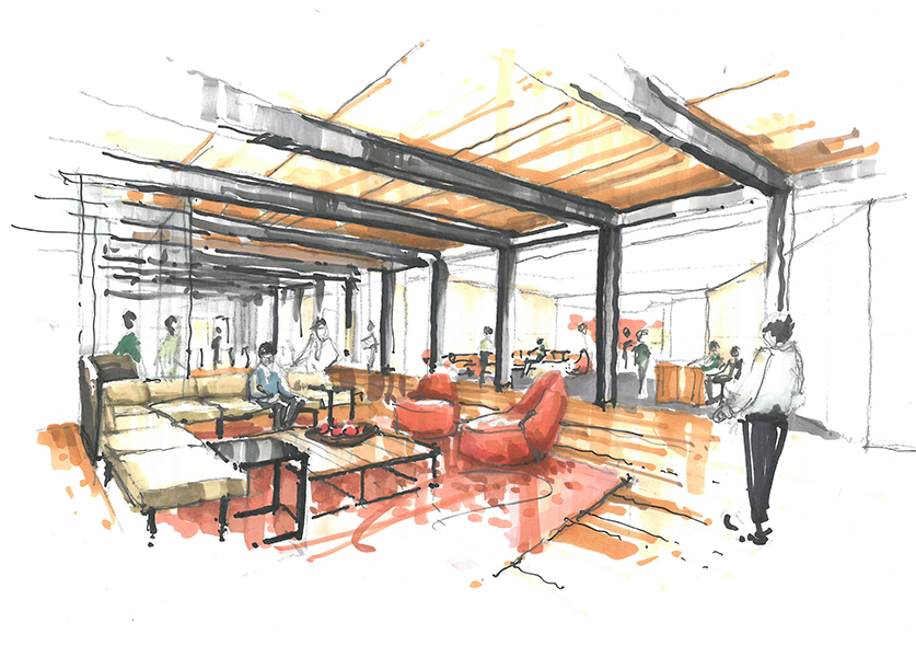 Sketch by Seattle-based Design Director Chris Larson.