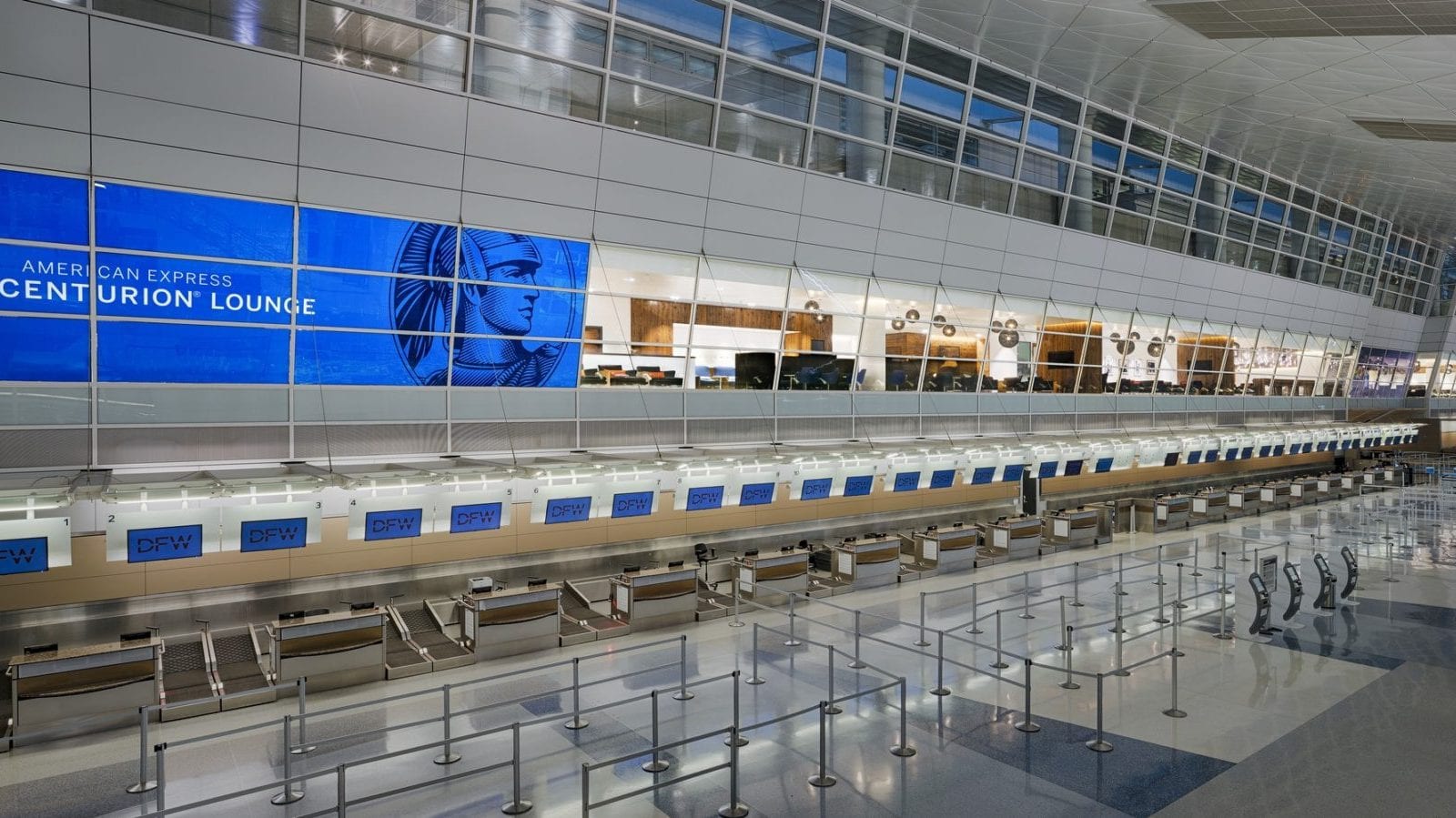 The American Express Centurion Lounge Features Branded Window Tinting Visible From a Great Distance