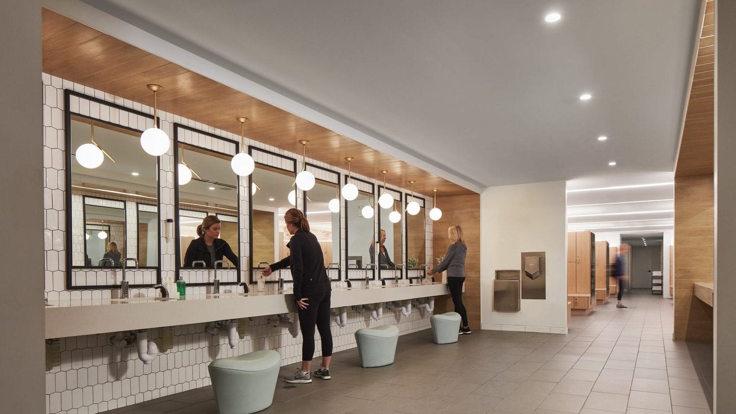 The locker rooms at Wel at Humana in Louisville, KY