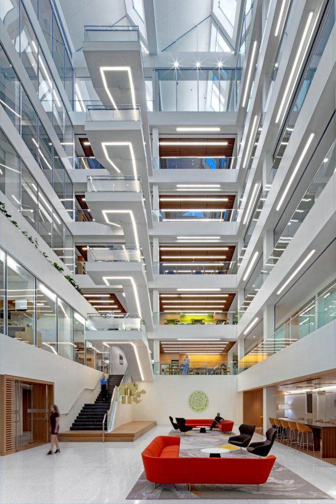 The atrium at McCormick's Headquarters