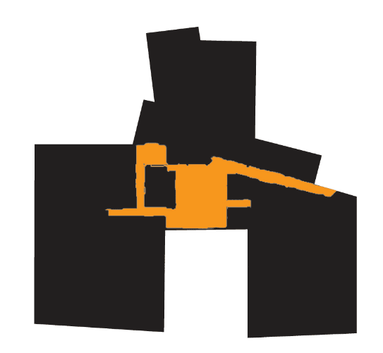 Space Convex Map Figure 4 – The most Integrated areas isolated from the Integration of Space convex map.