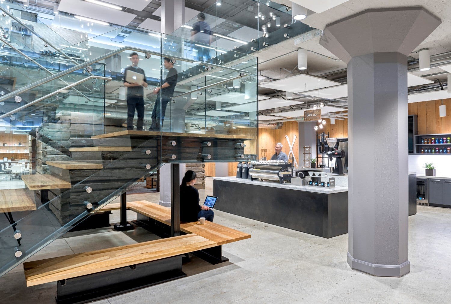 Twitter headquarters Twitter stairway at their San Francisco Headquarters