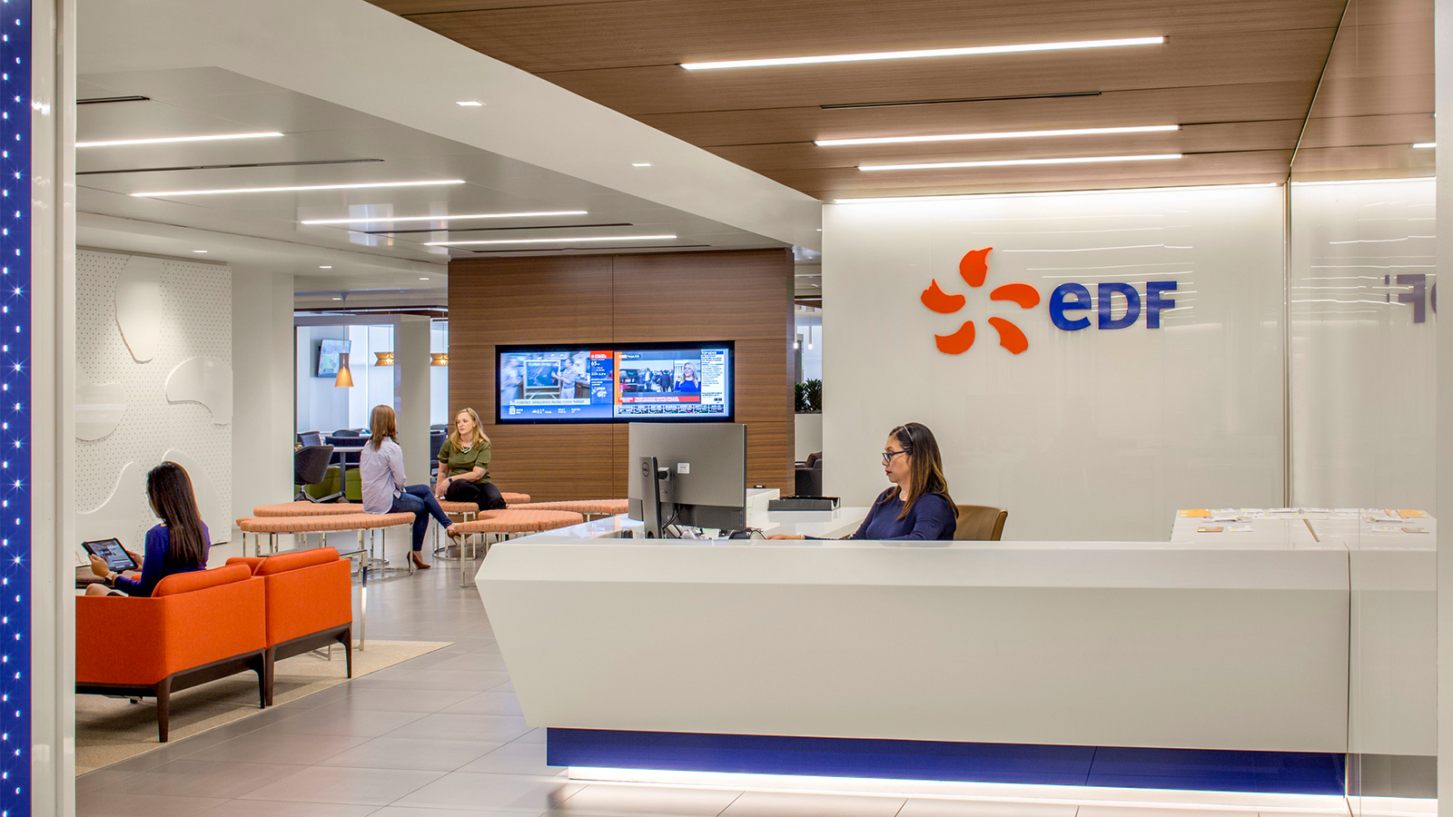 Reception area at EDF Trading