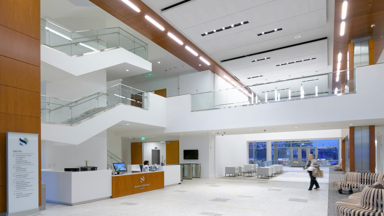 Sandy Springs City Center guest welcome area