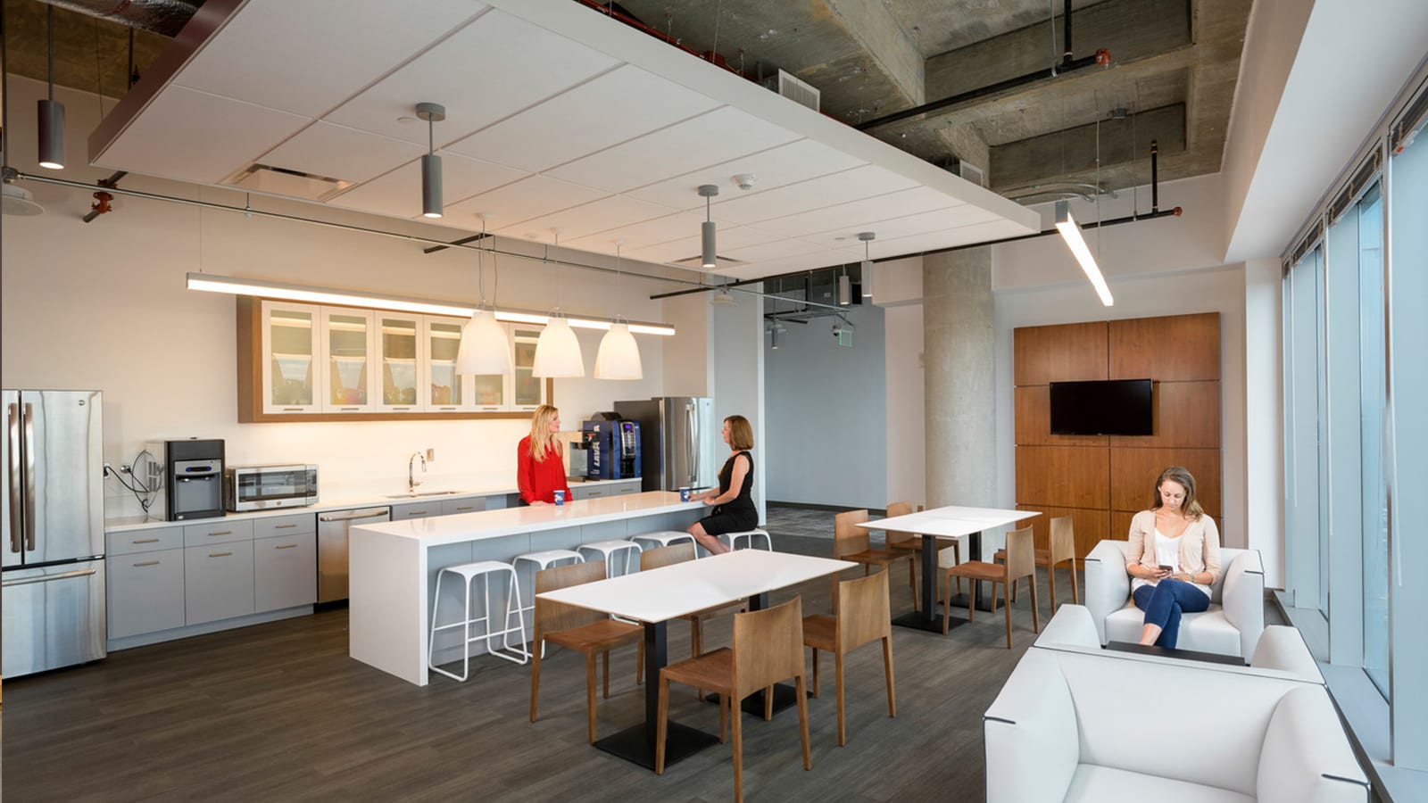 Sandy Springs City Center cafe area and kitchen space