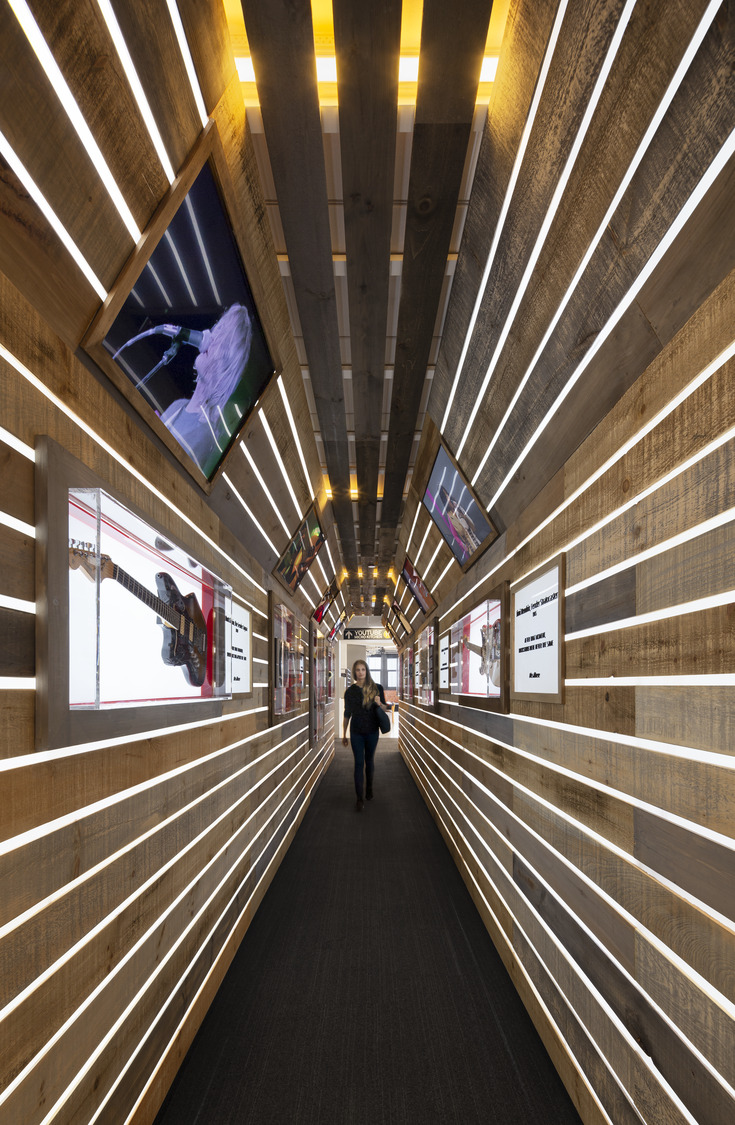 Confidential Client, NYC Wooden hall with slats in NYC