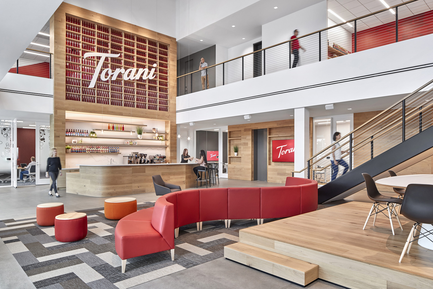 Torani, San Francisco Main reception and logo wall at Torani