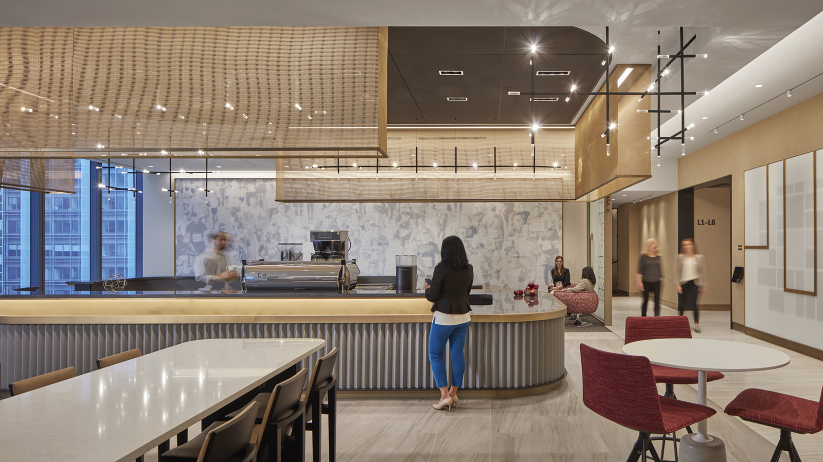Employee cafe space at the Bank of America Headquarters