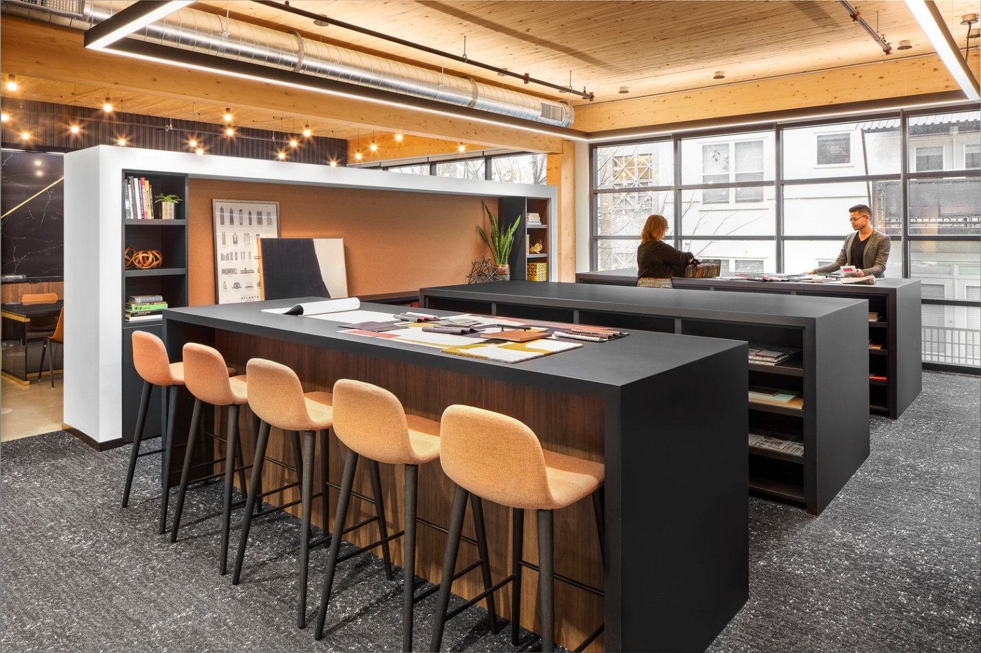 The materials library at IA's studio in Atlanta