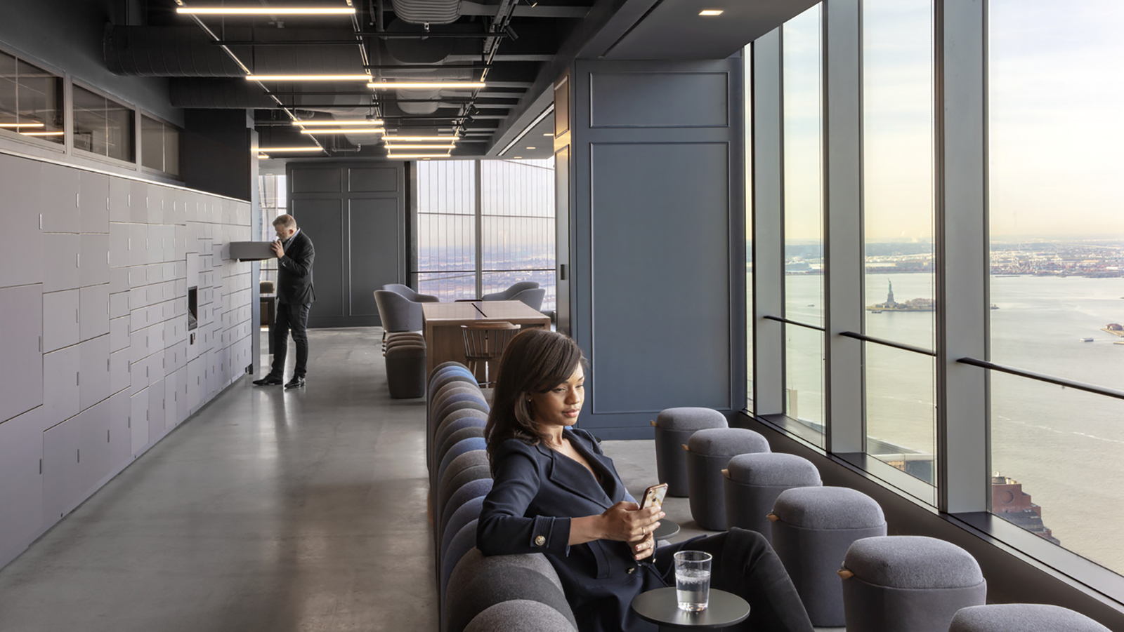 Locker room area at a confidential workplace