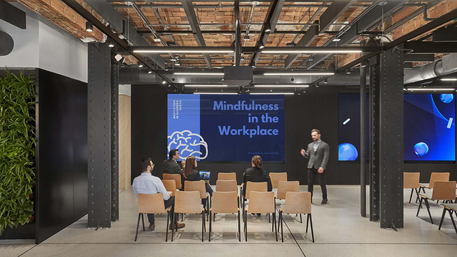 A large group presentation and meeting space in New York City