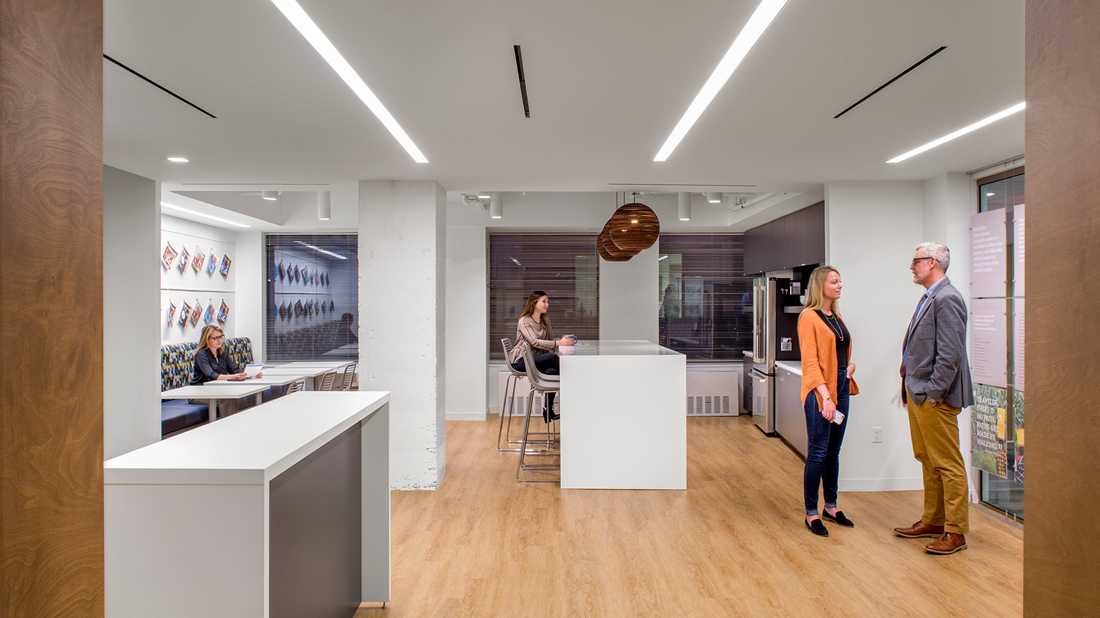 DC area non-profit interior design that focuses on graphics taken from ongoing projects.