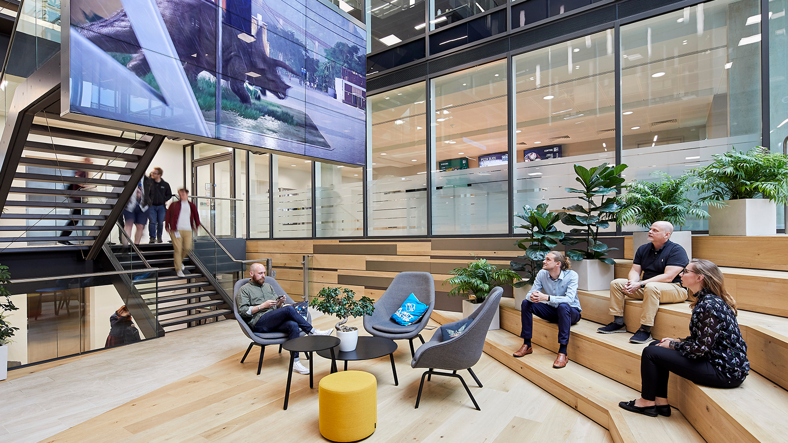 Frontier Developments, Cambridge-4 Town Hall area at the Frontier Developments offices.