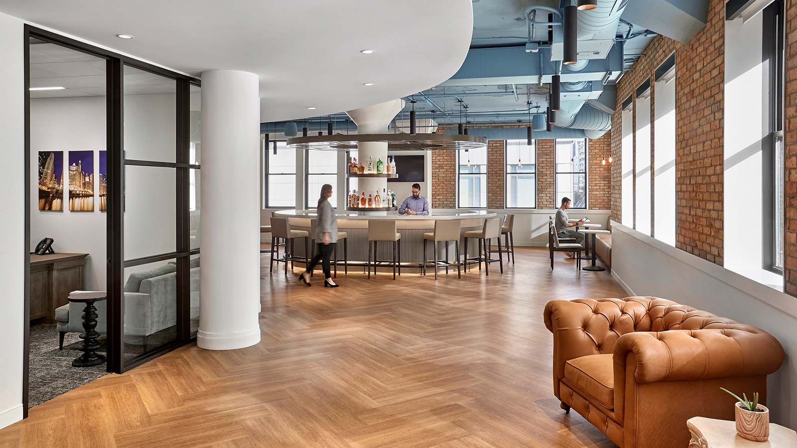 Leviton's Chicago showroom and bar.