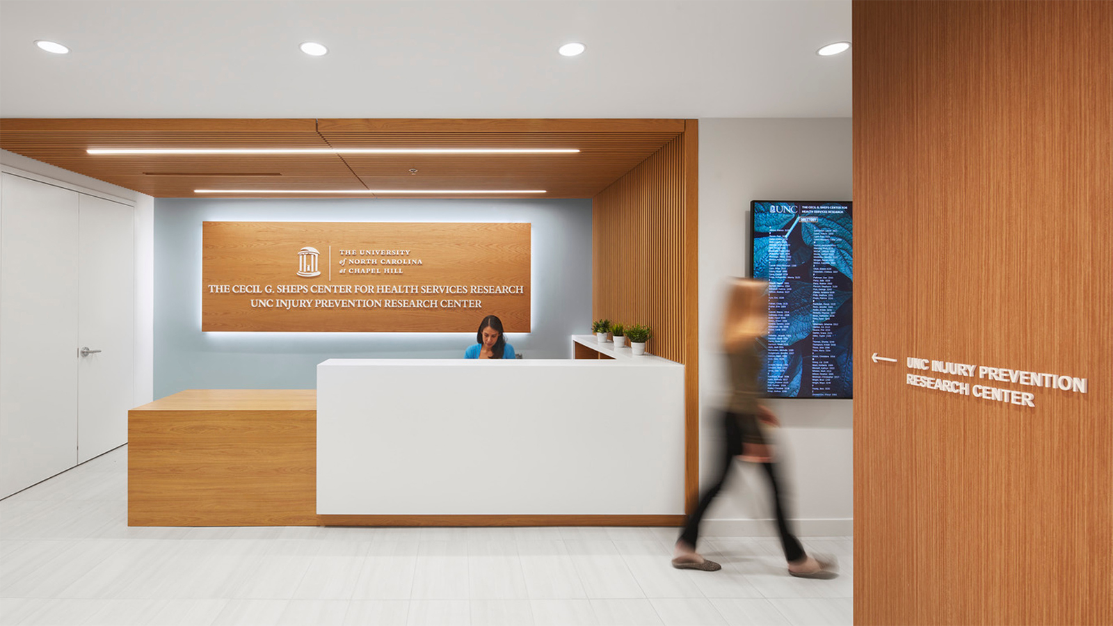 Reception area at UNC's Sheps Center