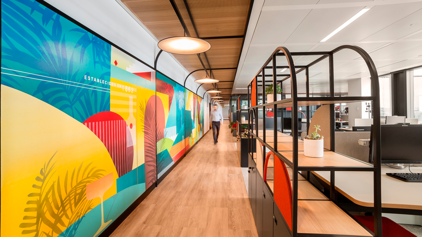 The open workspace at Bacardi's Paris location.