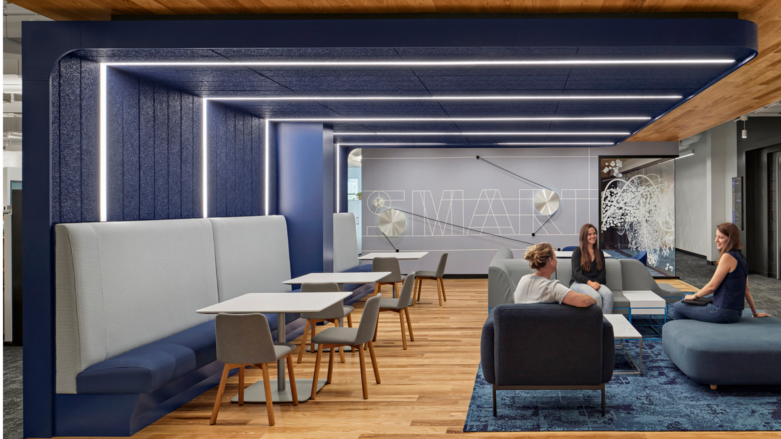 Embedded lighting at the iRobot headquarters