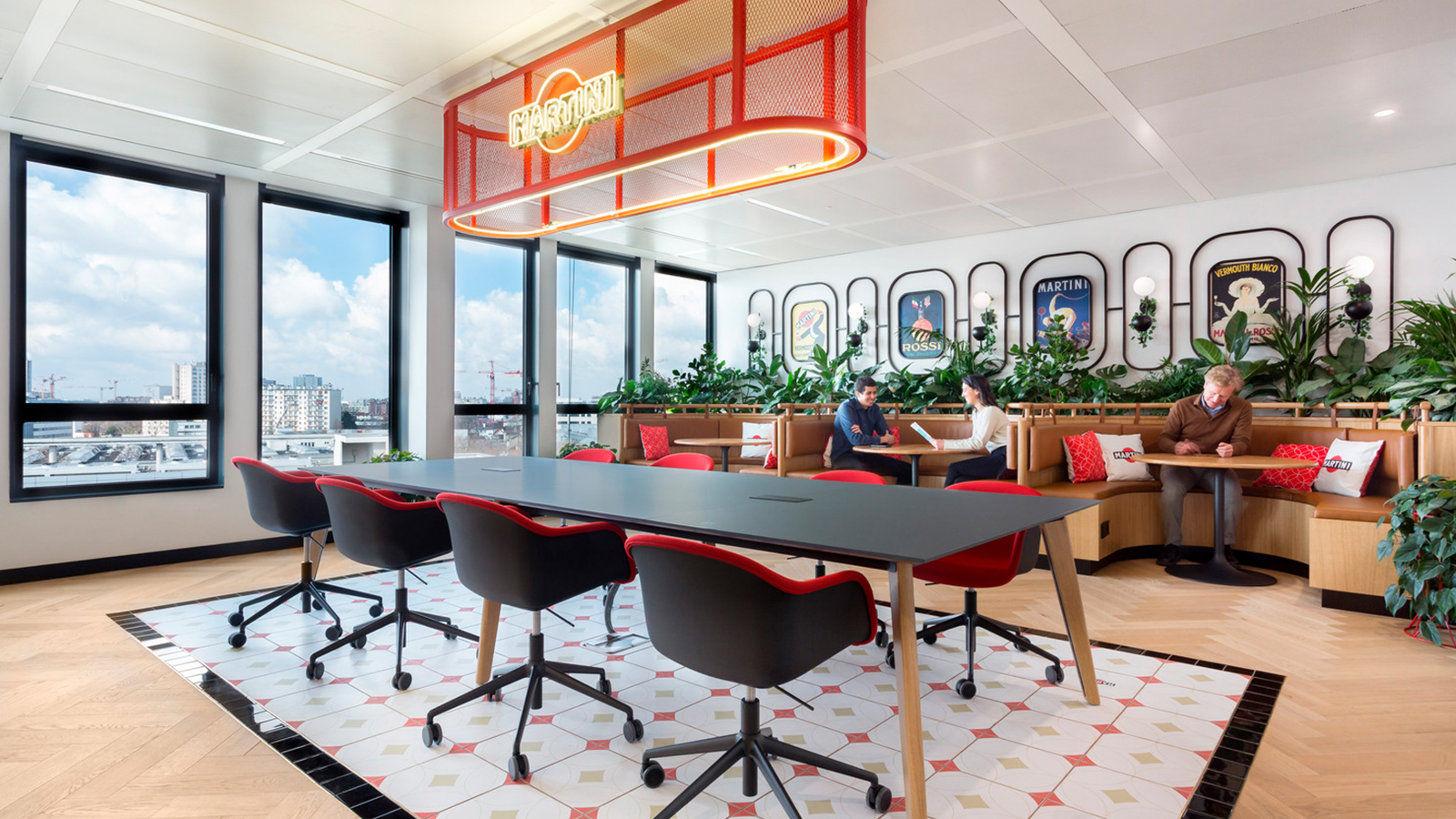 Booth seating at Bacardi's Paris location