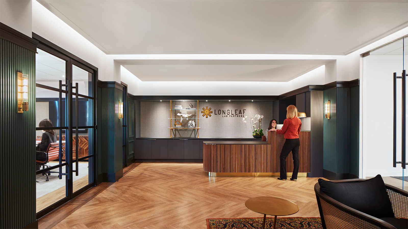 Longleaf Law Partners Reception Area by IA Interior Architects