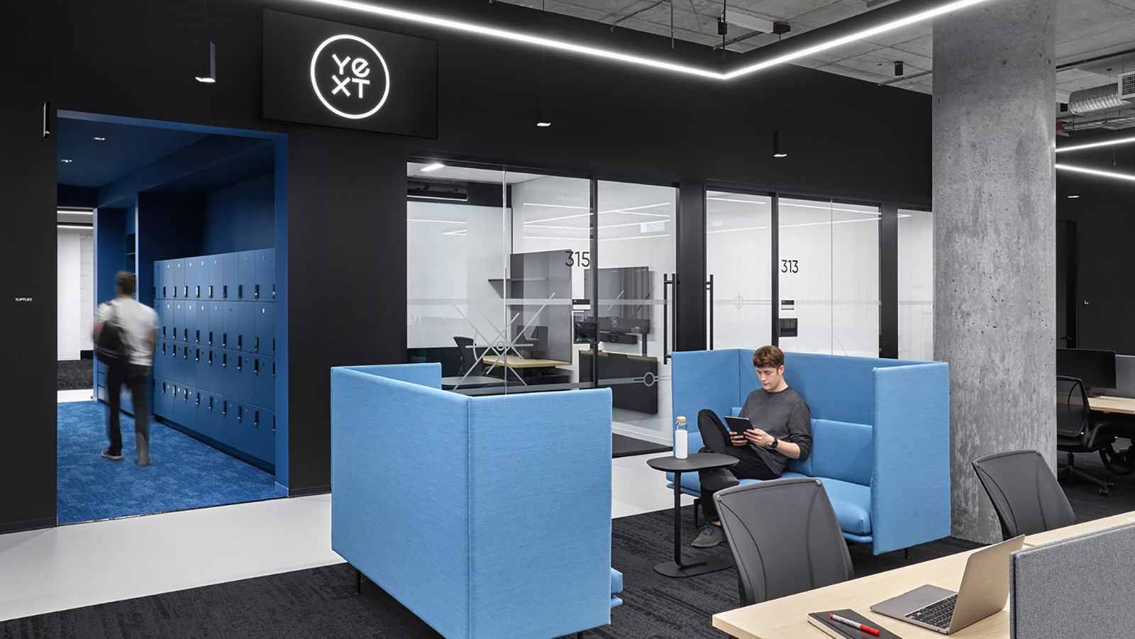 Close seating area at Yext NYC