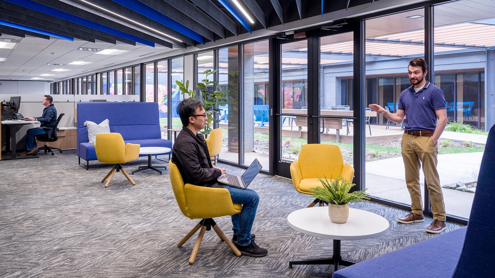 Open office space and casual meeting area