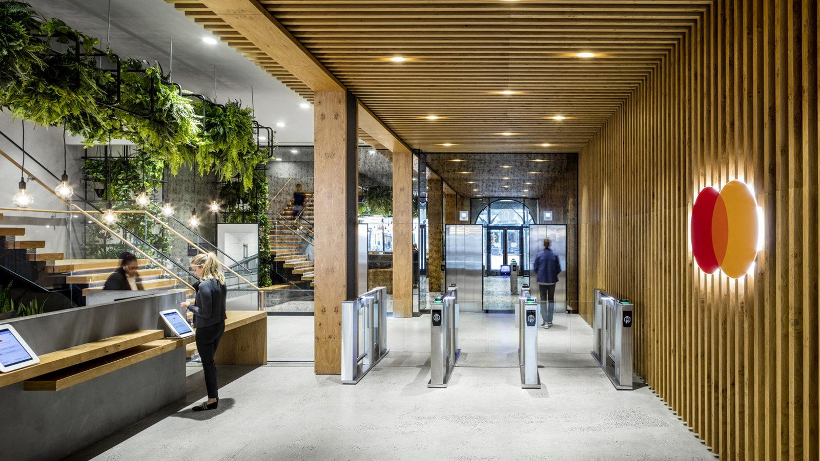 Lobby at the IA-designed MasterCard Tech Hub