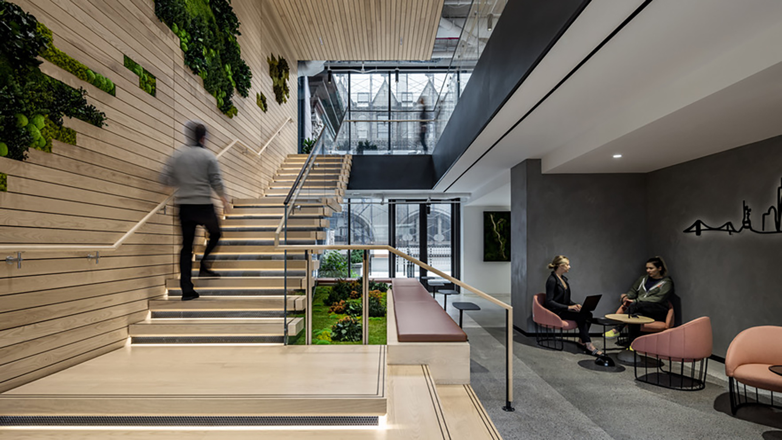 Staircase at the New York City technology hub of IA Interior Architects