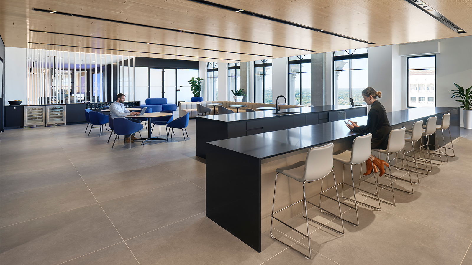 Workplace cafe design by IA Interior Architects