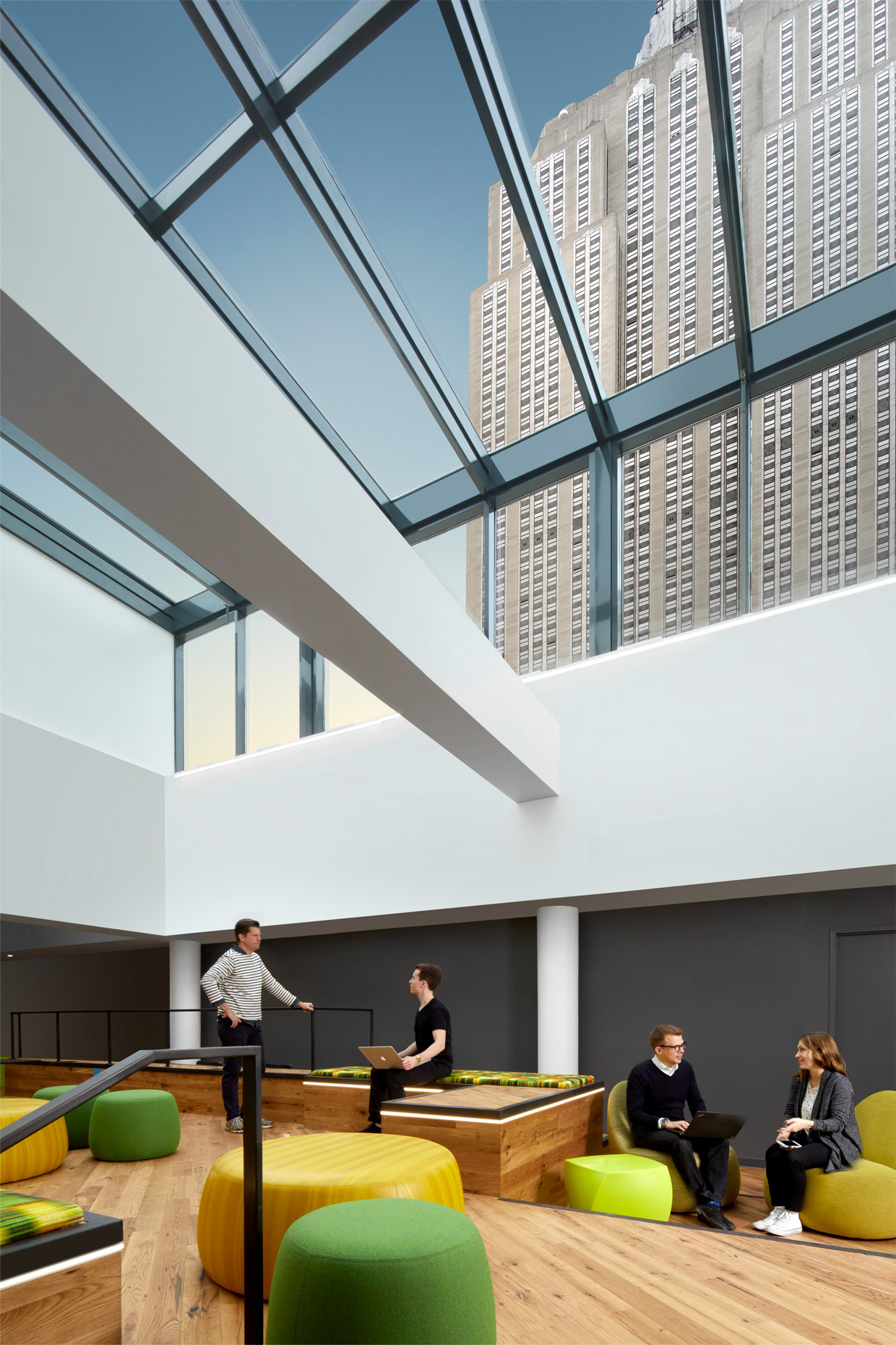 Confidential Client new york Atrium at the workplace of a New York City tech firm.